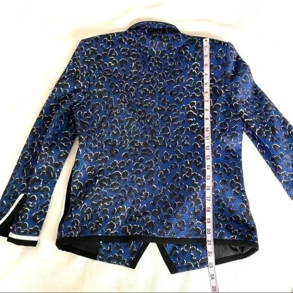 RARE BARBARA BUI MESH JACKET in BLUE LEOPARD Size M - Picture 11 of 16